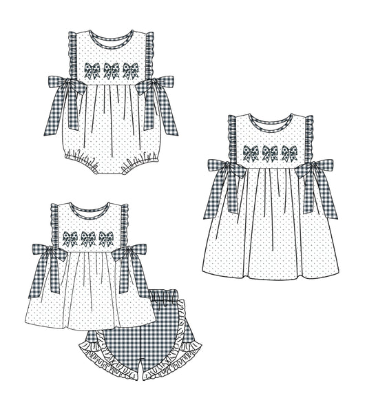 Baby Girl Bows Sibling Romper Dress Set ( Moq 5 Each Style ) 12.19