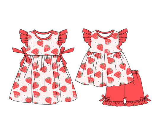 Baby Girl Flower Strawberry Sibling Dress Set ( Moq 5 Each Style ) 1.4