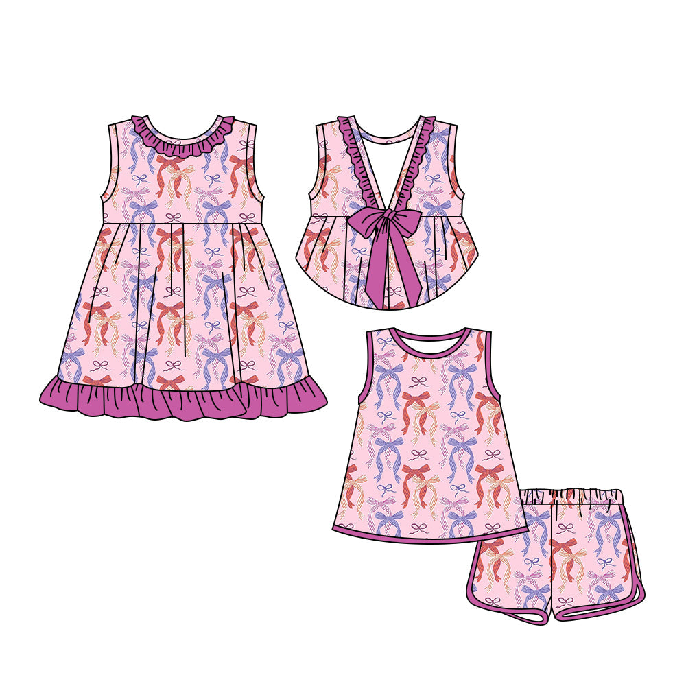 Baby Girl Sleeveless Bows Sibling Summer Dress Set ( Moq 5 Each Style ) 3.18