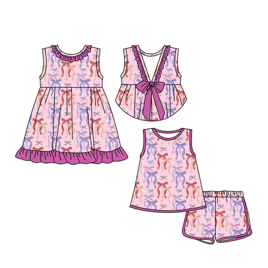 Baby Girl Sleeveless Bows Sibling Summer Dress Set ( Moq 5 Each Style ) 3.18