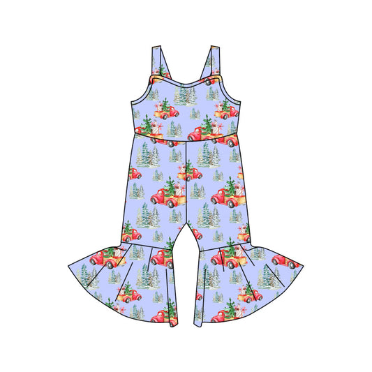 Baby Girl Sleeveless Christmas Trucks Tree Gifts Clothes Jumpsuit