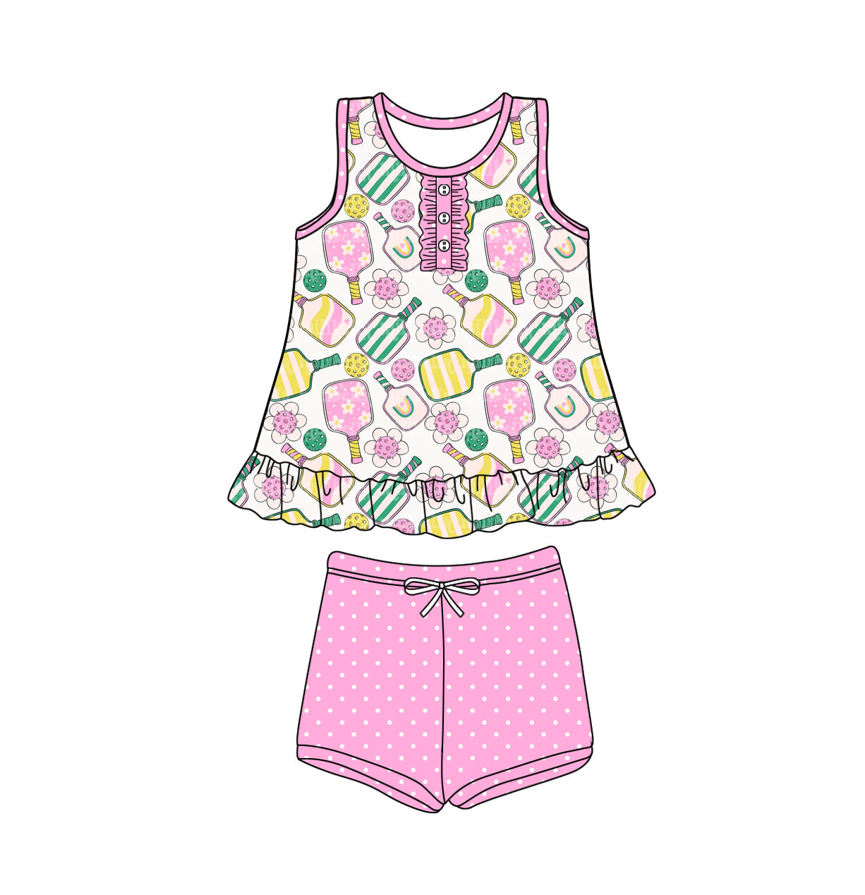 Baby Girl Sleeveless Bows Shorts Sibling Set ( Moq 5 Each Style ) 1.9