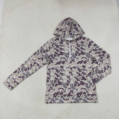 Sibling Baby Boys Adult Woman Zipper Hoodie Pockets Hunting Pullovers Camo Shirts RTS