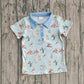 Baby Boys Short Sleeves Rabbits Easter Buttons Blue Shirt Tops RTS