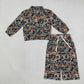 Baby Girls Kids Long Sleeves Brown Camo Shirt Pants Yoga Active Set Clothes RTS