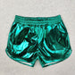 RTS Baby Girl Green Pocket Leather Elastic Bottom Shorts