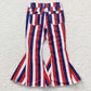 P0105 July 4th Baby Girl Striped Denim Jeans Pants