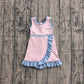 ( No moq ) Preorder Baby Girls Kids Sleeveless Shorts Knee Length Pink Dress Yoga Active Scallop Clothes