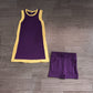 ( No moq ) Preorder Baby Girls Kids Sleeveless Purple Tops Shorts Set Yoga Active Clothes