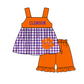( Moq 5 Each Style ) Baby Boys Girls Kids Purple Plaid Team Sibling Rompers Dress Sets