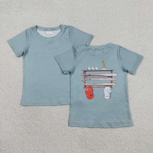 Baby Boys Kids Short Sleeves Baseball Green Shirt Tops RTS
