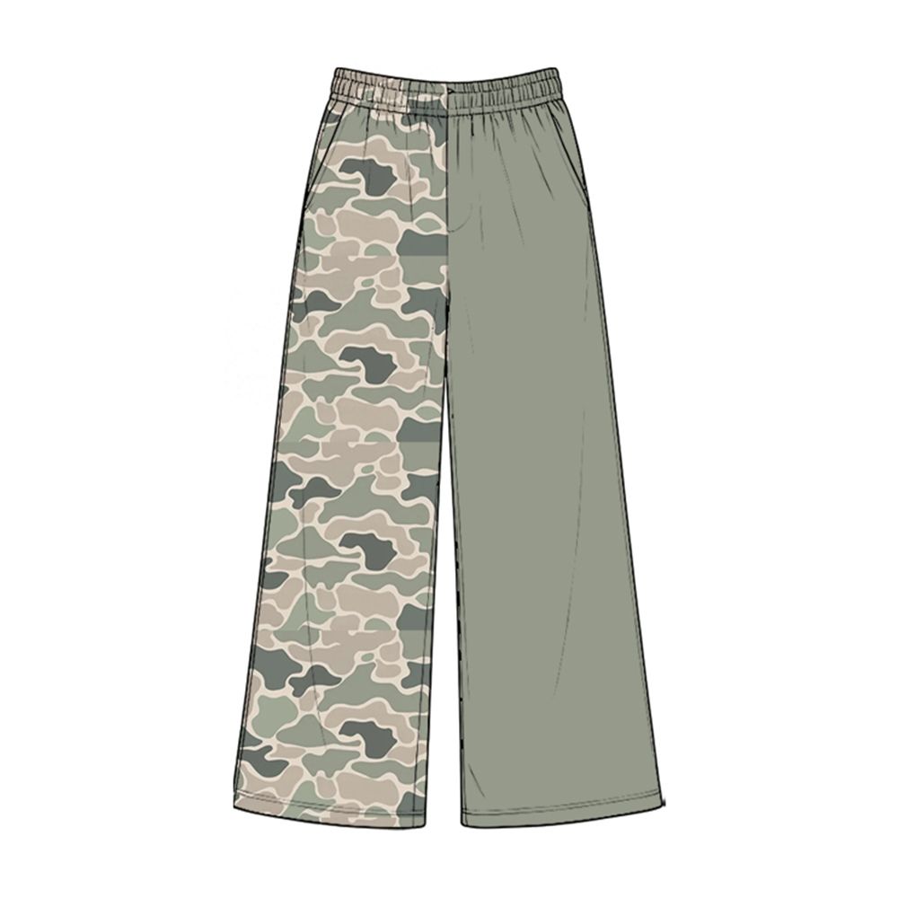( Moq 5 ) Baby Girls Kids Pockets Camo Green Pants Bottoms Clothes