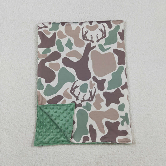 Baby Boys Kids Deer Camo Hunting Brown Green Blanket RTS