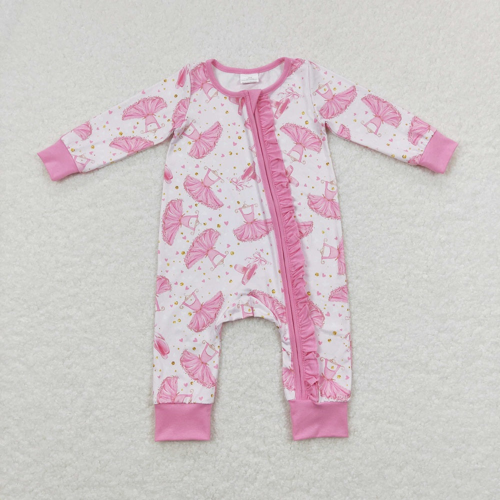 GLP0737 Baby Girl Long Sleeves Pink Pants Outfit Pajamas