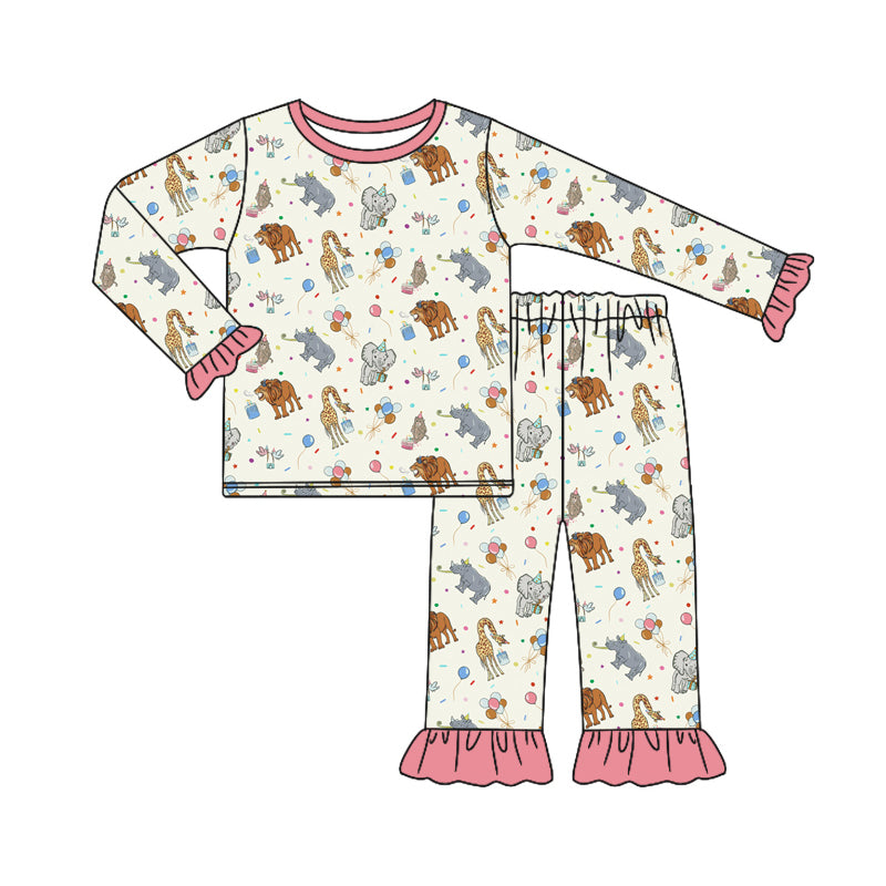 Baby Girl Long Sleeves Animals Shirt Pajamas Pants Set