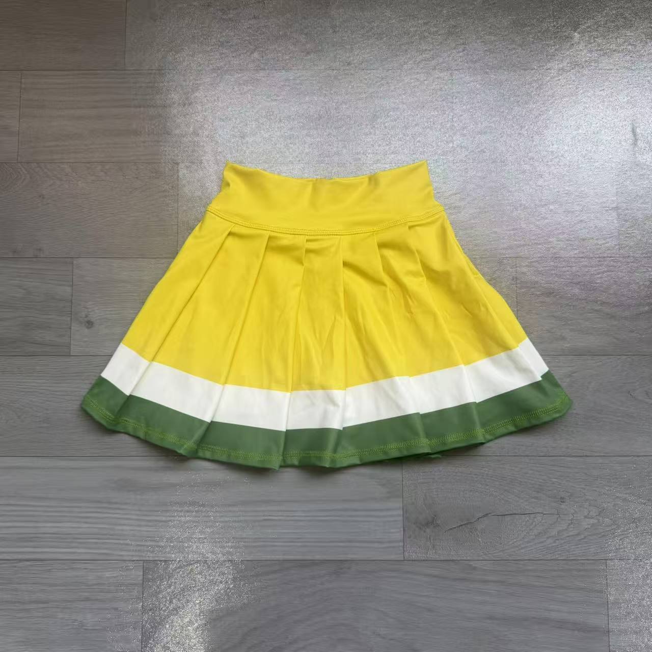 ( No moq ) Preorder Baby Girls Kids Green Buttons Shirt Skirt Shorts Yoga Active Set Clothes