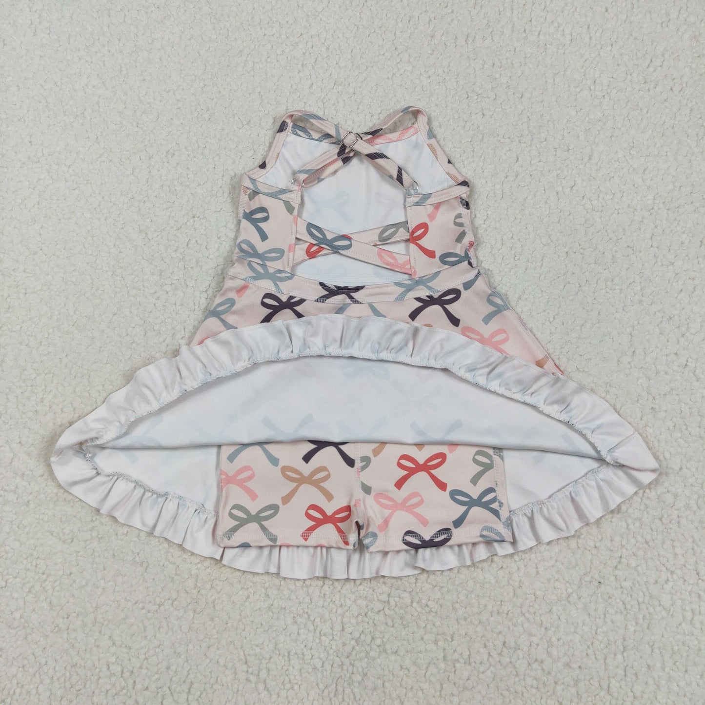 Baby Girl Athletic Yoga Straps Bows Active Wear Skort Dress RTS