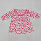 Baby Girl Long Sleeves Mama's Bestie Smocked Embroidery Knee Length Dress