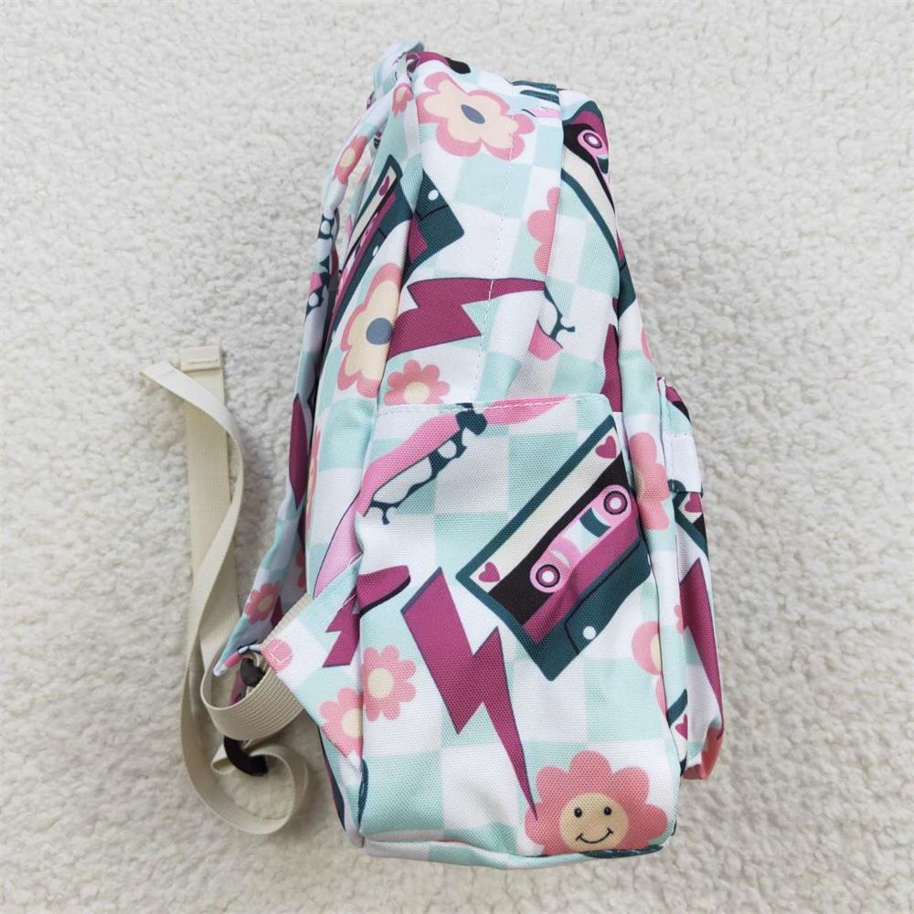 BA0082 Baby Kids Western Boots Floral Tape Bag Backpack