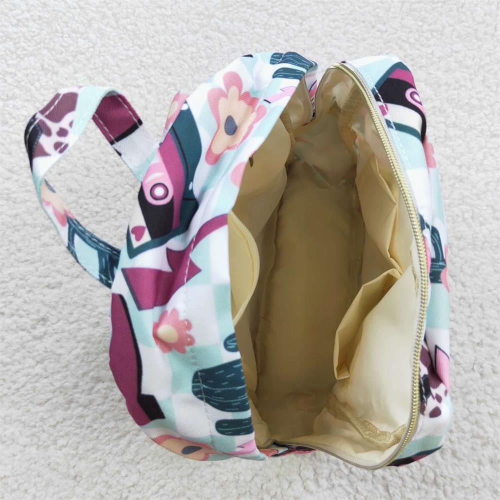 BA0082 Baby Kids Western Boots Floral Tape Bag Backpack