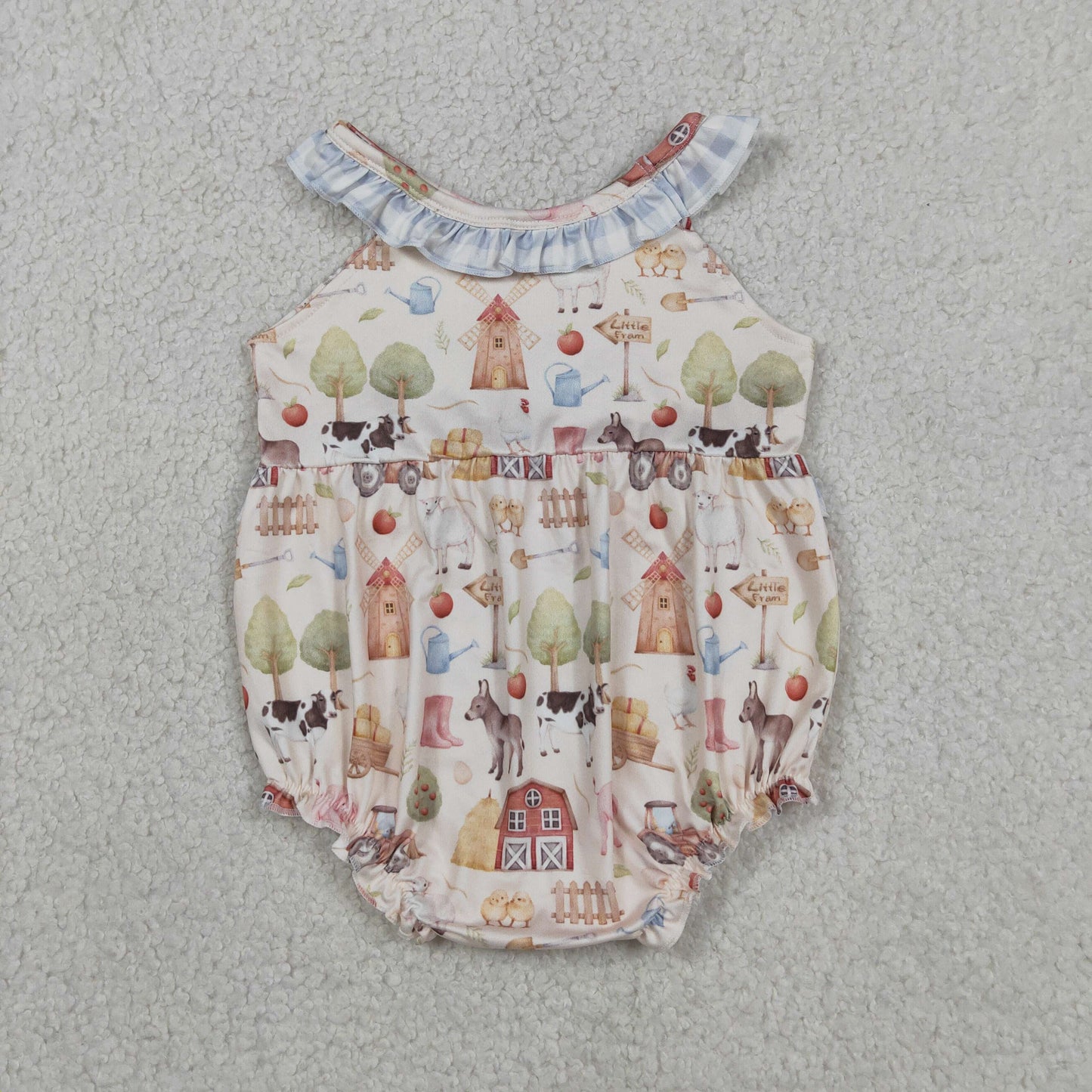 Sibling Baby Girls Kids Farm Animals Ruffle Tops Shorts Set Romper Summer Clothes RTS