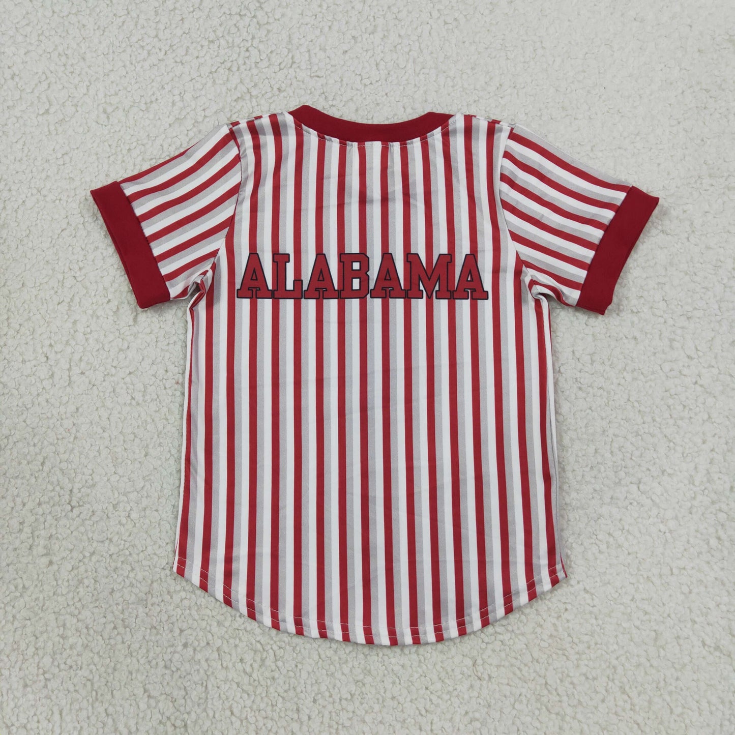 Baby Boy Kids Short Sleeves Red Grey Stripes Shirt Team Tops RTS
