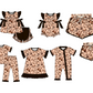 Baby Girl Adult Women Leopard Bows Sibling Matching Romper Dress Shorts Clothes Set Moq 5 Each Style