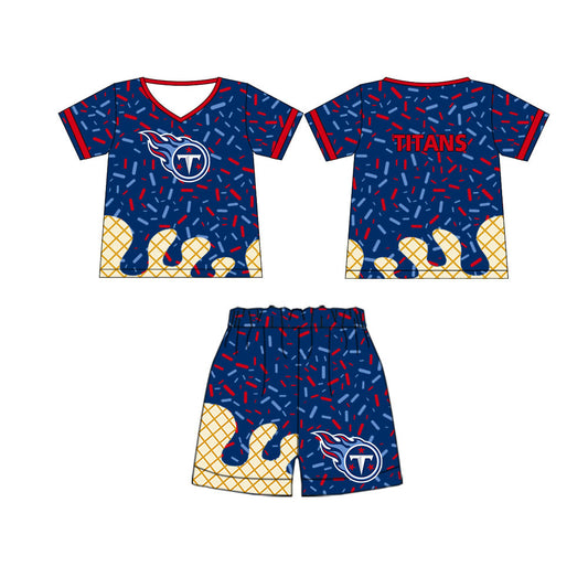 (Moq 5) Baby Boy Short Sleeves Shirt Shorts Set T Team Clothes