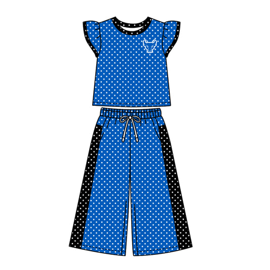 ( Moq 5 ) Baby Girls Kids Short Sleeves Shirt Pants Team Set Clothes