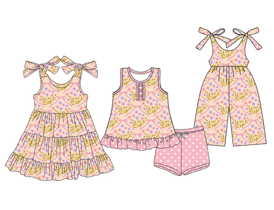 Baby Girl Flower Sibling Jumpsuit Dress Set ( Moq 5 Each Style ) 3.14