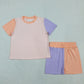 Baby Girls Short Sleeves Shirt Shorts Summer Set Patchwork Clothes RTS