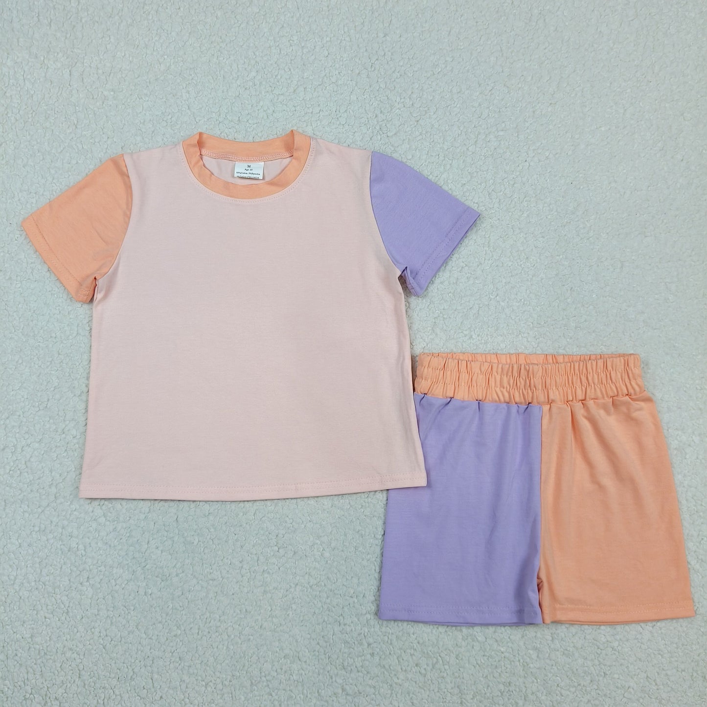 Baby Girls Short Sleeves Shirt Shorts Summer Set Patchwork Clothes RTS