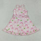 Baby Girl Straps Pink Bows Golf Flags Activity Wear Yoga Knee Length Dress RTS