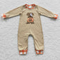 LR0291 Halloween Baby Boy Long Sleeves Embroidery Pumpkin Dog Romper