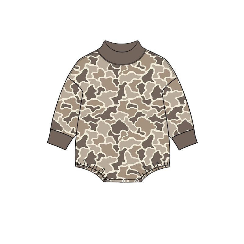 ( Moq 5 ) Preorder Baby Boys Infant Long Sleeves Camo Bubble Romper Clothes