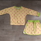 ( No moq ) Preorder Baby Girls Kids Long Sleeves Dots Shirt Skirt Shorts Yellow Set Clothes