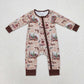 Baby Boy Infant Fall Deers turkey Hunting Zipper Bamboo Romper