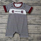 Baby Boy Infant Short Sleeves Stripes Team Buttons Romper