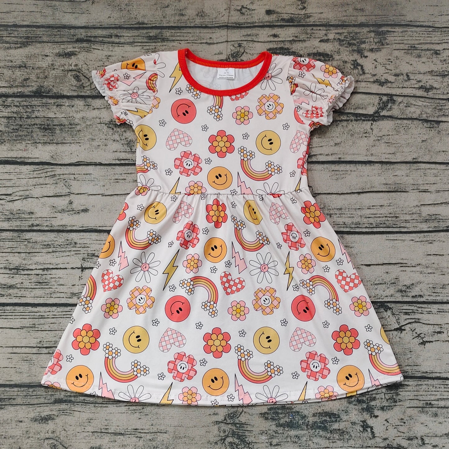 No moq Pre-order GSD0404 Baby Girl Floral Face Dress