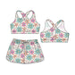 ( Moq 5 Each Style ) Baby Girl Sleeveless Flower Watermelon Tops Shorts Sibling Swimsuit Set 3.29