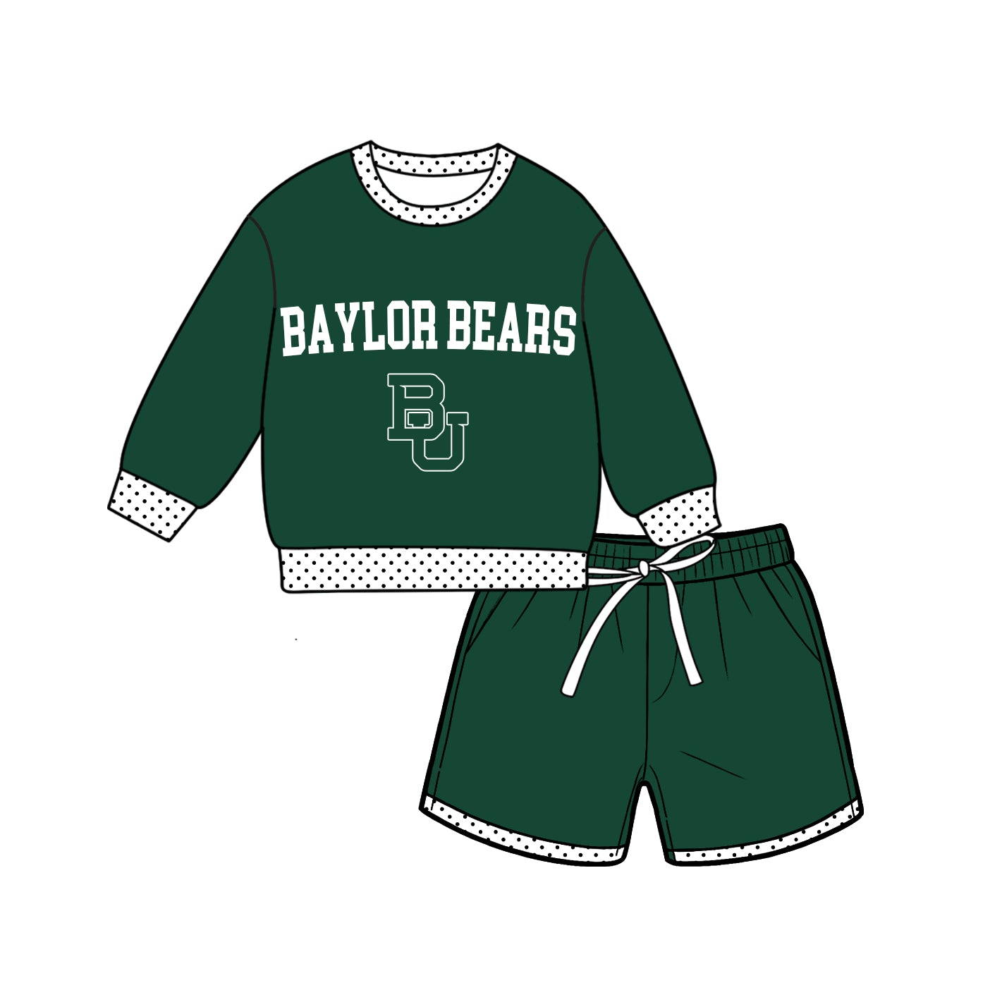 ( Moq 5 ) Baby Girls Kids Long Sleeves Shirt Shorts Team Set Clothes