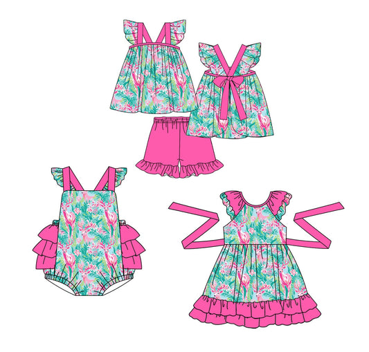 Baby Girl Deer Flower Sibling Romper Dress Set ( Moq 5 Each Style ) 12.25