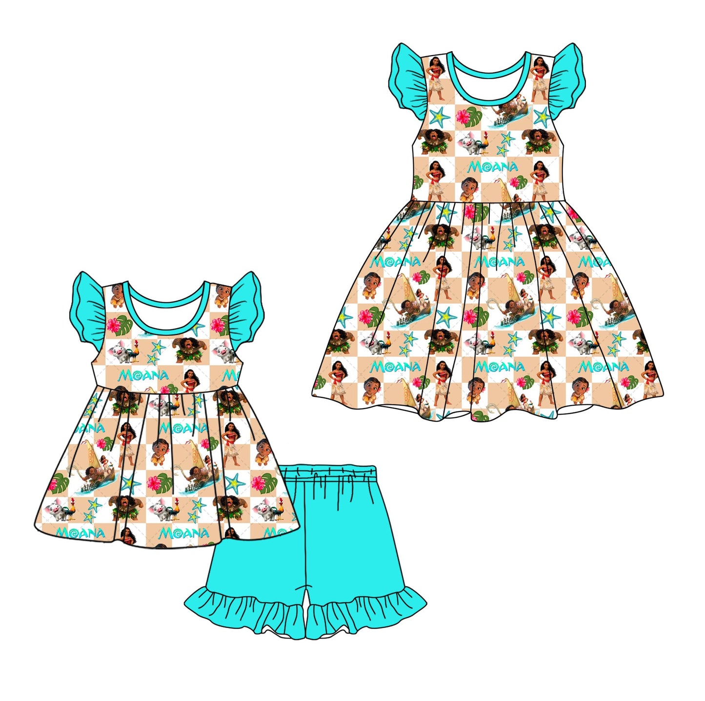Baby Girl Short Sleeves Princess Sibling Dress Set ( Moq 5 Each Design ) 12.11