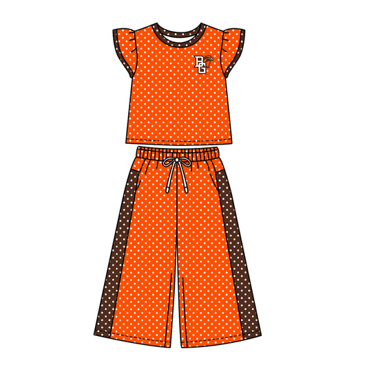 ( Moq 5 ) Baby Girls Kids Short Sleeves Shirt Pants Team Set Clothes