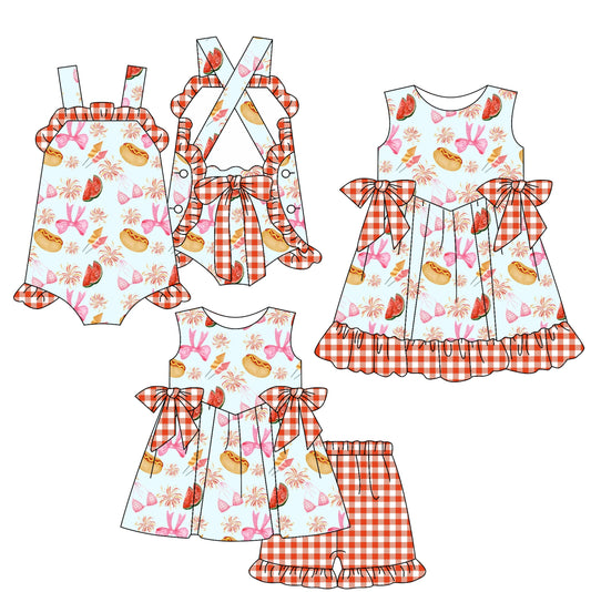 Baby Girl Sleeveless Bows Sibling Romper Dress Set ( Moq 5 Each Style ) 2.14