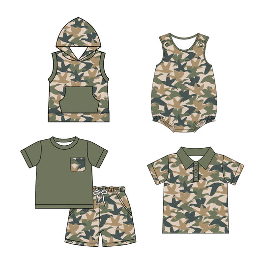 Baby Boy Ducks Green Sibling Romper Shirt Set ( Moq 5 Each Style ) 2.8