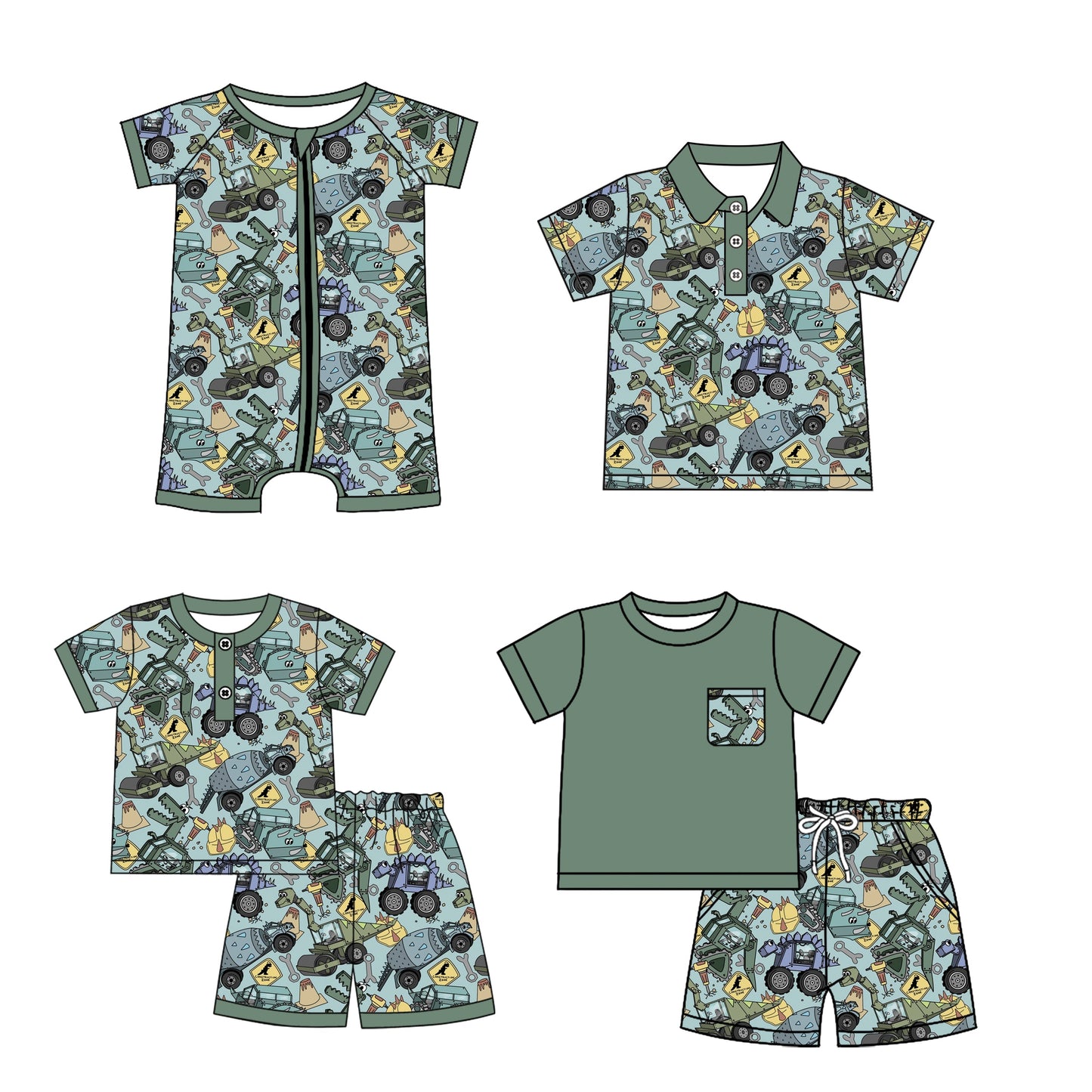 Baby Boy Short Sleeves Sibling Romper Dress Set ( Moq 5 Each Style ) 2.13