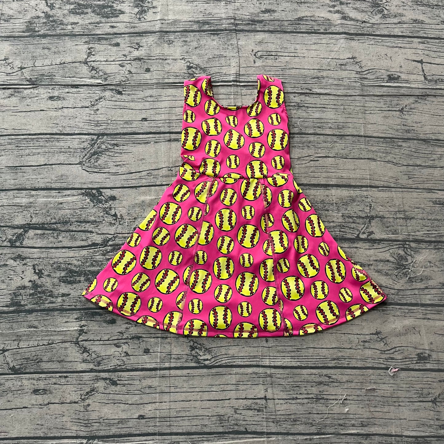 Baby Girls Kids Sleeveless Softball Yoga Shorts Pink Knee Length Dress RTS