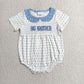 Sibling Baby Boys Girls Infant Embroidery Smocked Little Sister Brother Bubble Rompers RTS