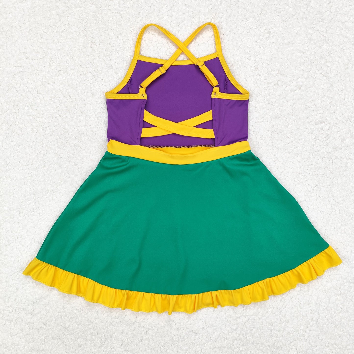 Baby Girl Sleeveless Mardi Gras Athletic Active Wear Knee Length Shorts Dress